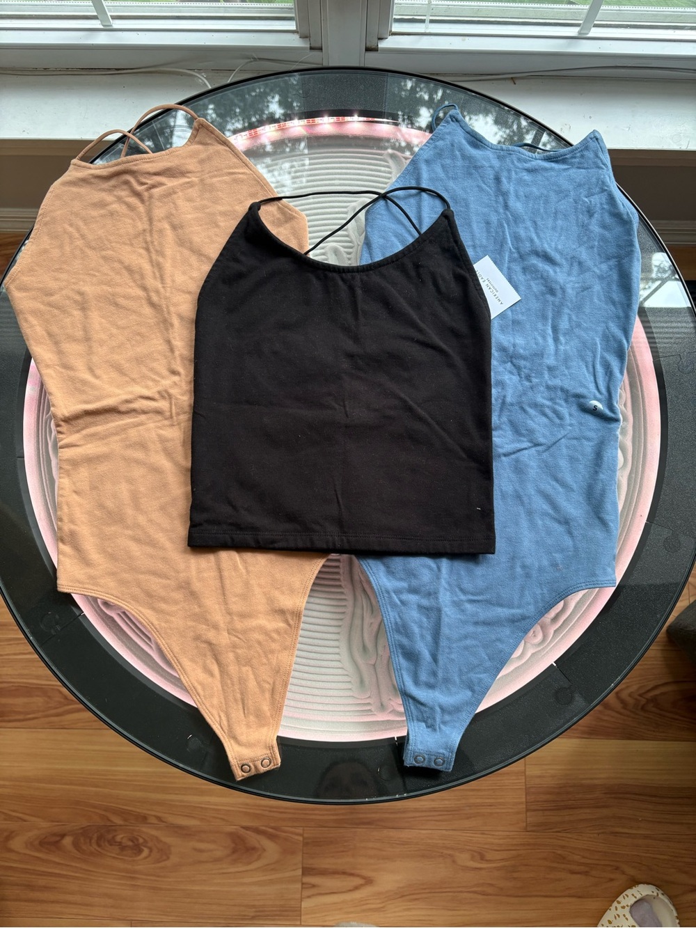 NWT American Eagle Outfitters Women’s Bodysuit Bundle — Black, Tan, Blue